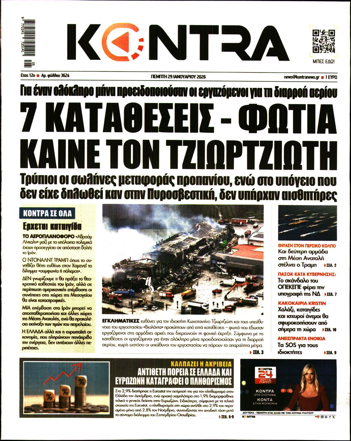 Εξώφυλο εφημερίδας KONTRA NEWS 2026-01-29