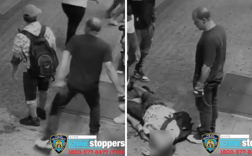 Shocking video from New York: He hit him hard from behind for no reason and sent him to the hospital in critical condition