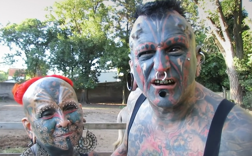Couple dubbed ‘cherubs from hell’ hold world record with over 100 body modifications