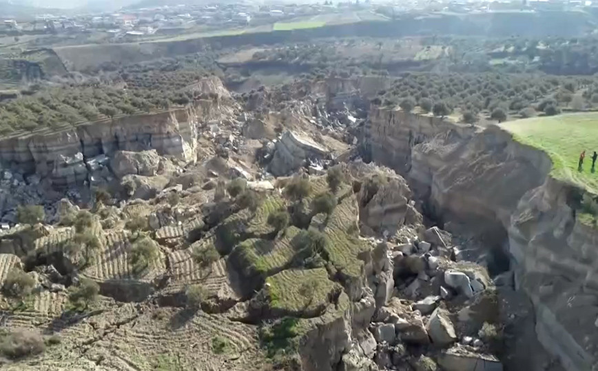 How Turkey’s 7.8-magnitude earthquake turned an entire olive grove into a 40-meter canyon