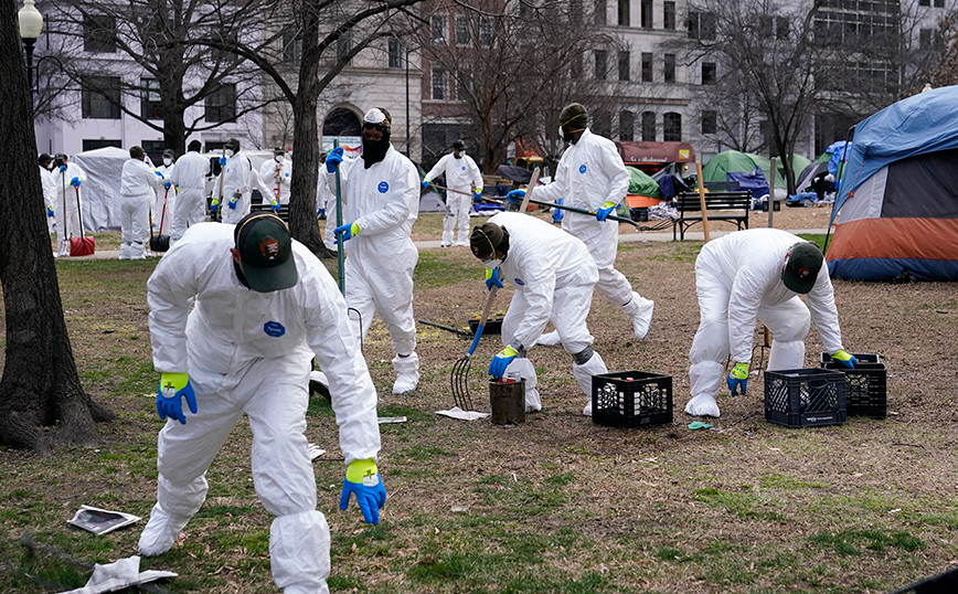 USA: A homeless camp 300 meters from the White House was evacuated