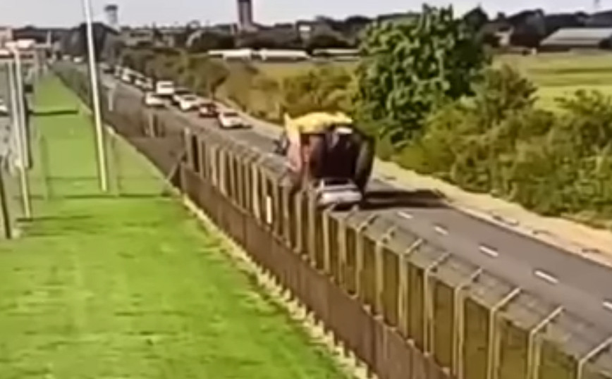 Shocking video of tractor running over car – Drugged teenager driving