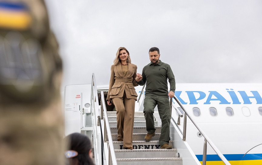 With Olena by his side, Volodymyr Zelensky arrived in New York for the UN General Assembly