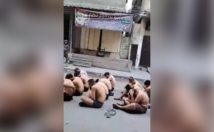 Video of Israelis arresting dozens of Palestinians and making them strip naked on the street
