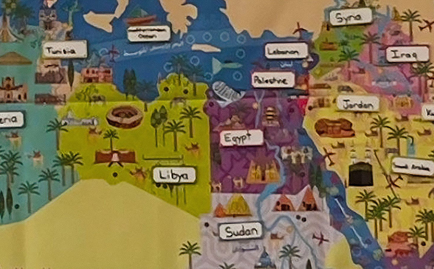 Uproar at a primary school that erased Israel from the map and replaced it with Palestine