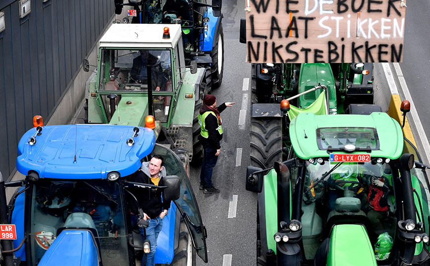 Farmers blocked the Dutch-Belgian border near Maastricht