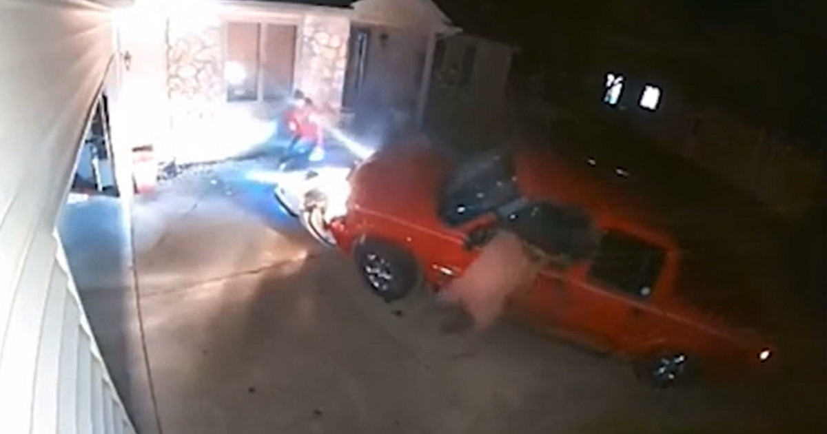 Scary video: Truck crashes into man and he shoots back