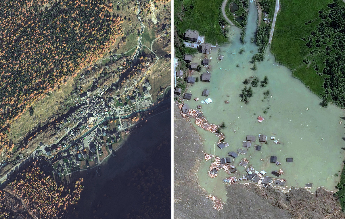Disaster in Swiss village: Ice section crashed in the valley – a missing, dozens of houses leveled