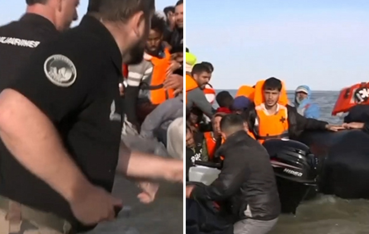 Incredible incident in France: Police entered the sea with knives and tore an inflatable boat with immigrants