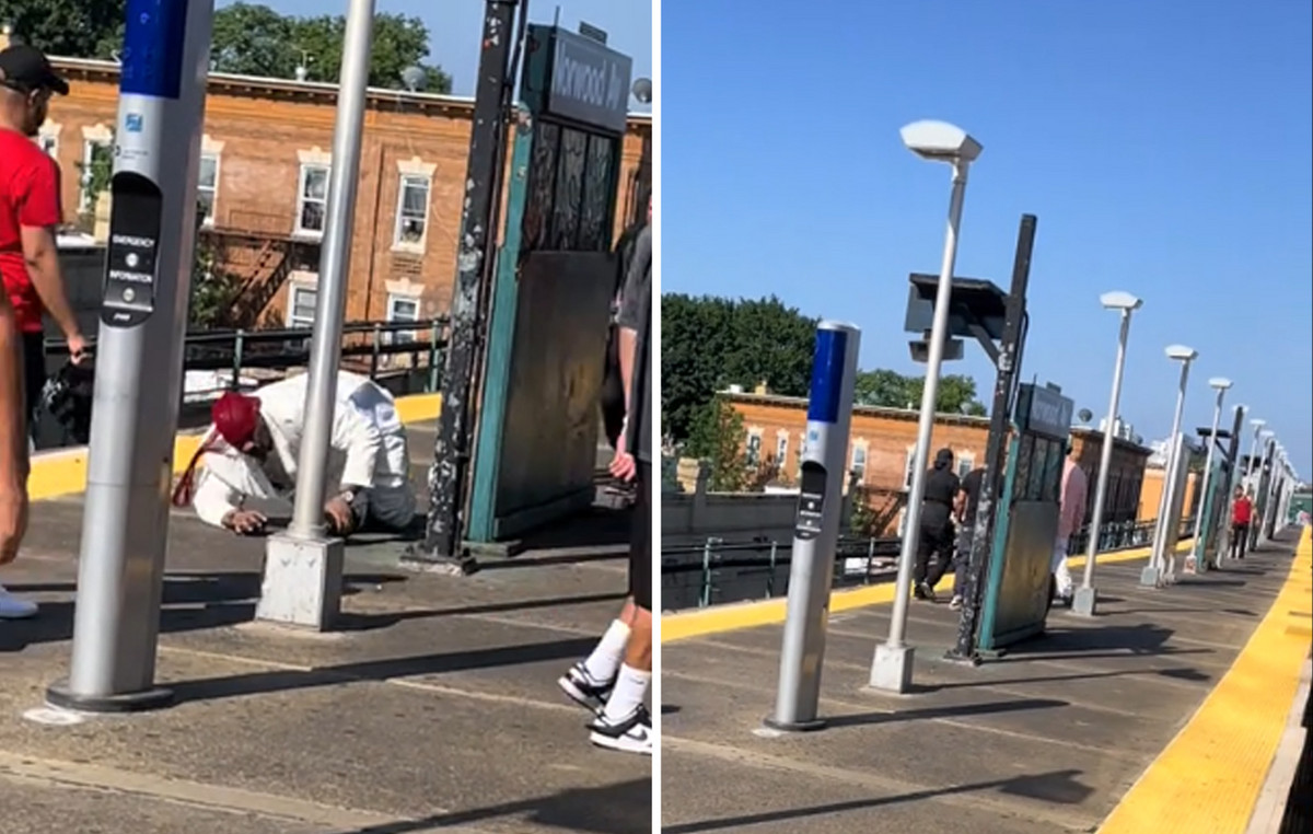 Grabbed and attacked a woman on a subway platform and people broke him in the wood – hard video from New York