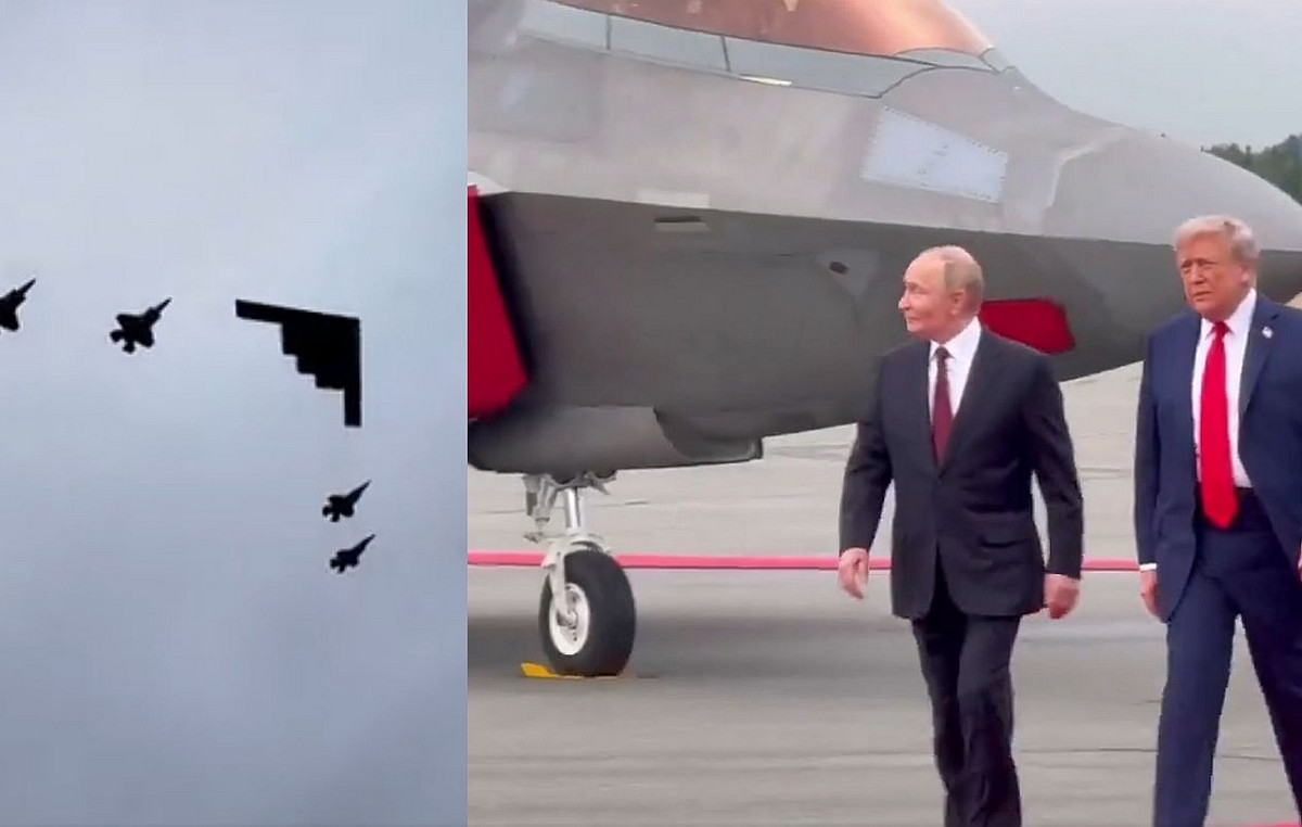 Demonstration of US Power Power in Putin-welcomed him between F-22 and then passed over them F-35 and B-2