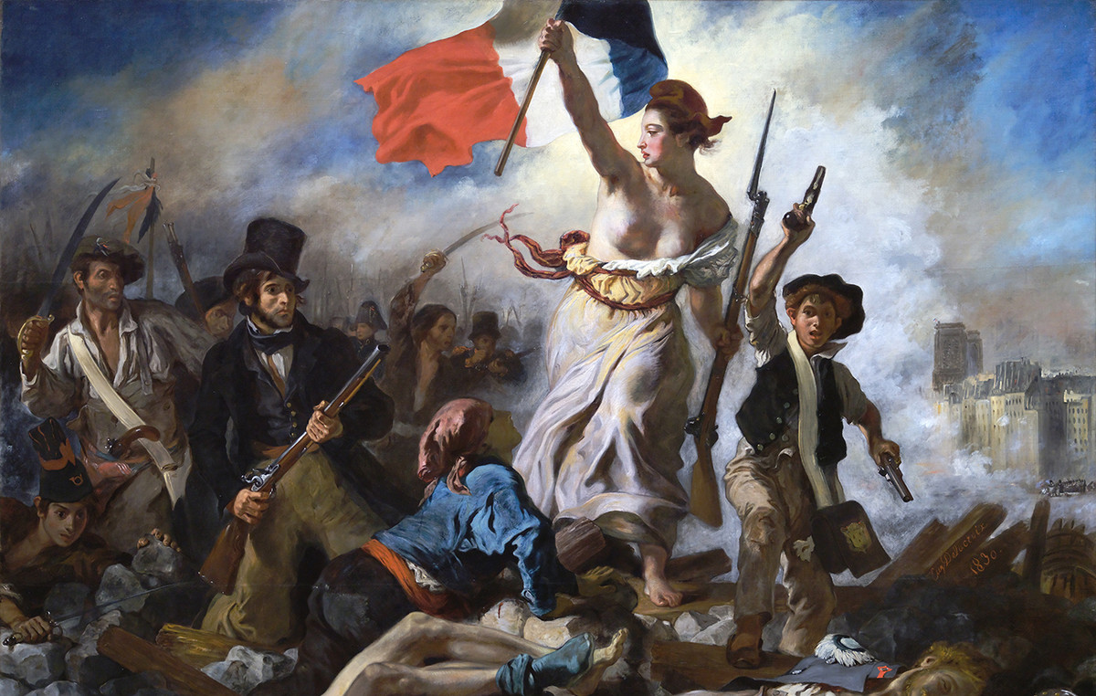 Why is almost all revolutionary flags dominated by red, black and blue?