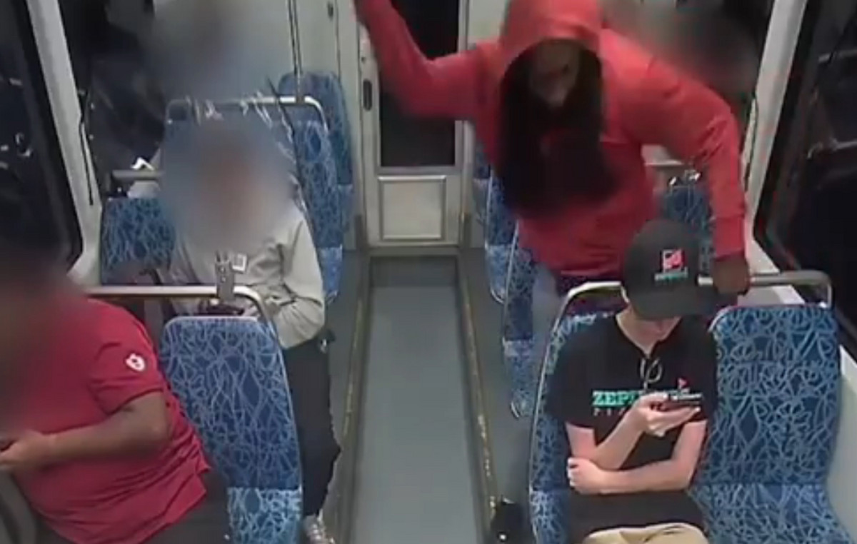 The horrifying moment that homeless murders in the cold 23 -year -old refugee from Ukraine on a train in the US