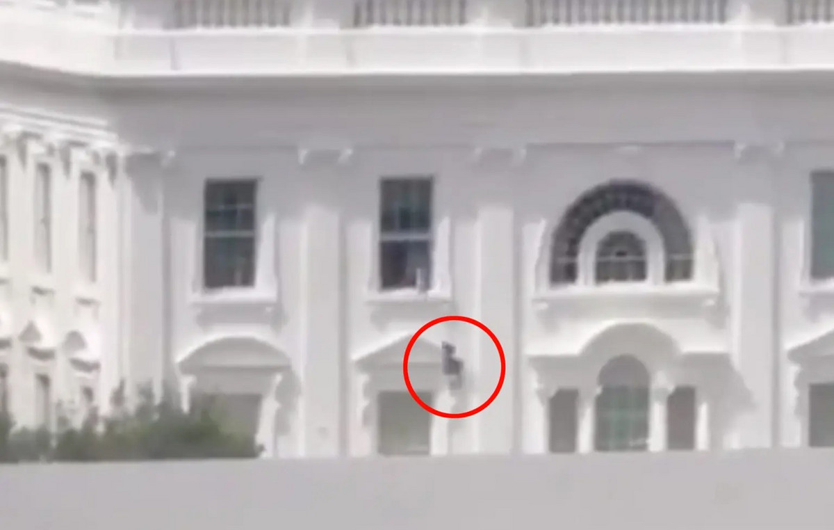 Viral video shows a person flying objects out of the White House window