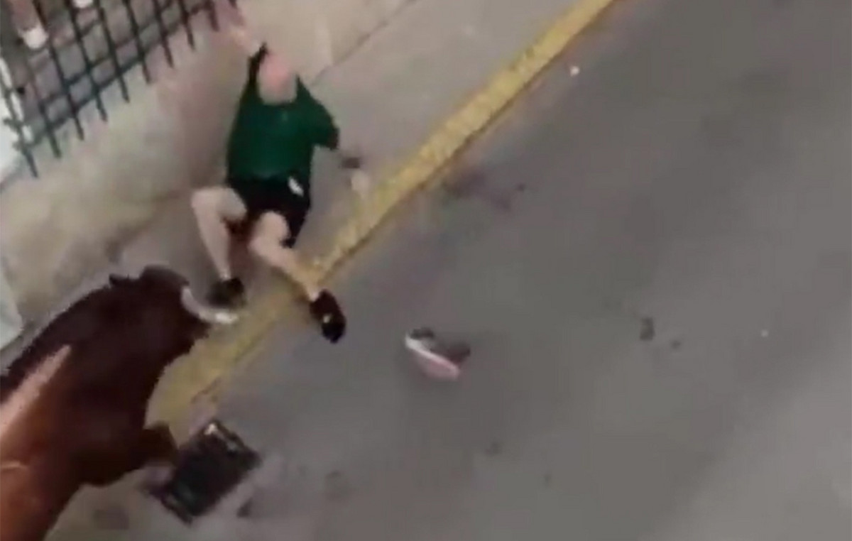 The frightening moment man killed by Taurus at Spanish festival – desperately trying to climb to be saved