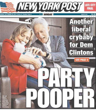 Το οργισμένο εξώφυλλο της New York Post για το νεογέννητο εγγόνι των Κλίντον