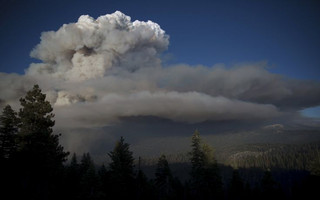 Smoke plumes rise from the so-called "Rough Fire" in the Sierra National Forest, California