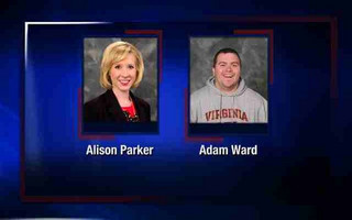 Alison Parker and Adam Ward are pictured in this handout photo from TV station WDBJ7