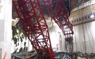 Damage caused by a collapsed crane is seen in the Grand Mosque in the Muslim holy city of Mecca, Saudi Arabia September 11, 2015. At least 107 people were killed when the crane toppled over at Mecca's Grand Mosque on Friday, Saudi Arabia's Civil Defence authority said, less than two weeks before Islam's annual haj pilgrimage. REUTERS/Saudi News Agency/Handout via ReutersATTENTION EDITORS - THIS IMAGE HAS BEEN SUPPLIED BY A THIRD PARTY. IT IS DISTRIBUTED, EXACTLY AS RECEIVED BY REUTERS, AS A SERVICE TO CLIENTS. REUTERS IS UNABLE TO INDEPENDENTLY VERIFY THE AUTHENTICITY, CONTENT, LOCATION OR DATE OF THIS IMAGE. FOR EDITORIAL USE ONLY. NOT FOR SALE FOR MARKETING OR ADVERTISING CAMPAIGNS. NO SALES.