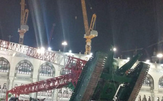 Damage caused by a collapsed crane is seen in the Grand Mosque in the Muslim holy city of Mecca, Saudi Arabia September 11, 2015. At least 107 people were killed when the crane toppled over at Mecca's Grand Mosque on Friday, Saudi Arabia's Civil Defence authority said, less than two weeks before Islam's annual haj pilgrimage. REUTERS/Saudi News Agency/Handout via ReutersATTENTION EDITORS - THIS IMAGE HAS BEEN SUPPLIED BY A THIRD PARTY. IT IS DISTRIBUTED, EXACTLY AS RECEIVED BY REUTERS, AS A SERVICE TO CLIENTS. REUTERS IS UNABLE TO INDEPENDENTLY VERIFY THE AUTHENTICITY, CONTENT, LOCATION OR DATE OF THIS IMAGE. FOR EDITORIAL USE ONLY. NOT FOR SALE FOR MARKETING OR ADVERTISING CAMPAIGNS. NO SALES.      TPX IMAGES OF THE DAY