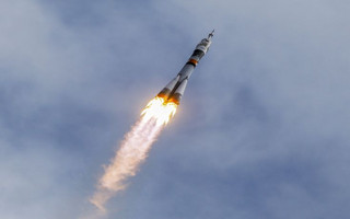 The Soyuz TMA-18M spacecraft carrying the crew of Aidyn Aimbetov of Kazakhstan, Sergei Volkov of Russia and Andreas Mogensen of Denmark blasts off from the launch pad at the Baikonur cosmodrome, Kazakhstan, September 2, 2015.  REUTERS/Shamil Zhumatov