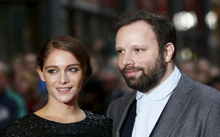 Director Lanthimos and cast member Labed arrive at the Gala screening of the film "The Lobster" during the British Film Institute Film Festival at Leicester Square in London