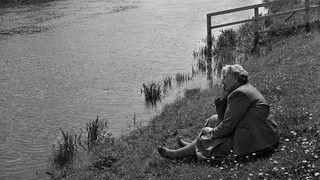 Wallingford, Berkshire, England. 1950. British author Agatha Christie is pictured in the grounds of her home Winterbrook House.