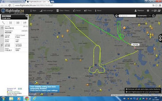 Η αποτύπωση του στίγματος στο flightradar24
