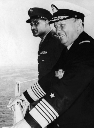 Egyptian Premier Gamal Abdel Nasser and Yugoslavias first President Josip Broz Tito conferred for six and a half hours aboard Titos yacht, the Yugoslav training ship Galeb at Suez, Egypt on February 5, 1955. Tito is returning home after a visit to India and Burma. President Josip Broz Tito (foreground) and Egyptian Premier Gamal Abdel Nasser are seen on the deck of the training ship Galeb on arrival at Suez. (AP Photo)