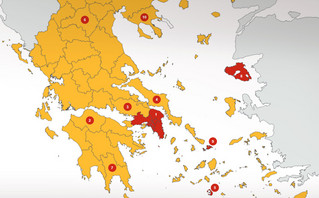 Ο χάρτης με τις κίτρινες και κόκκινες περιοχές της Ελλάδας: Ποια μέτρα ισχύουν σε κάθε επίπεδο