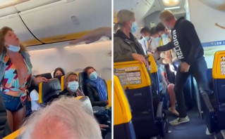 Κακός χαμός σε πτήση της Ryanair: Μαλλιοτραβήγματα και κλωτσιές γιατί Ιταλίδα δεν έβαζε μάσκα