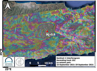Δορυφορική συμβολομετρική απεικόνιση του πεδίου εδαφικής παραμόρφωσης από τον σεισμό της Κρήτης