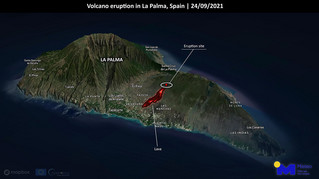 Δορυφορική εικόνα από τη λάβα στη Λα Πάλμα