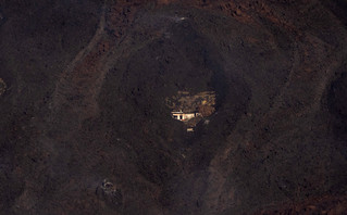 Glowing earth from the lava of the volcano in La Palma