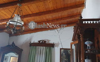 Ζημιές σε σπίτι από τον σεισμό στην Κρήτη Ζημιές σε σπίτι από τον σεισμό στην Κρήτη