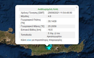 Νέος σεισμός στην Κρήτη