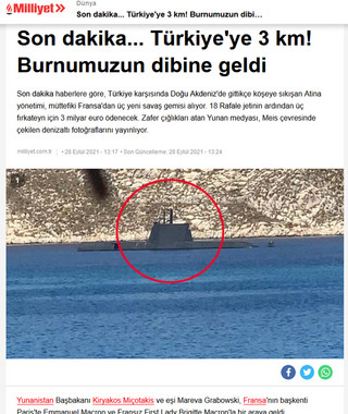 Η είδηση της συμφωνίας Ελλάδας Γαλλίας σε τουρκικό μέσο Η είδηση της συμφωνίας Ελλάδας Γαλλίας σε τουρκικό μέσο
