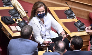 Η Ντόρα Μπακογιάννη στη Βουλή Η Ντόρα Μπακογιάννη στη Βουλή