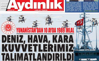Τουρκική εφημερίδα «είδε» 1.989 παραβιάσεις της Ελλάδας σε θάλασσα και αέρα &#8211; Το προκλητικό πρωτοσέλιδο