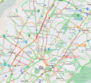 Χάρτης της κίνησης στην Αθήνα