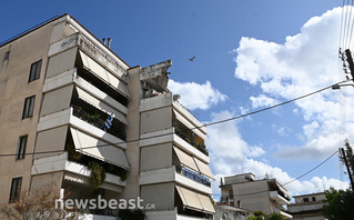 Το μπαλκόνι πολυκατοικίας που κατέρρευσε στο Χαλάνδρι