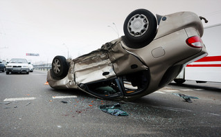 Car accident with a broken car Car accident with a broken car