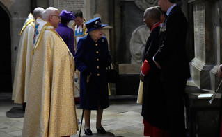 Queen Elizabeth with a cane