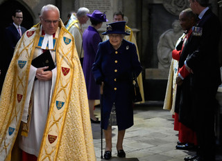 Queen Elizabeth with a cane