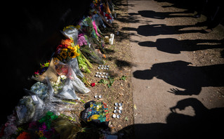 Flowers for the victims of the Astroworld tragedy