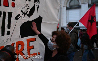 Η Μάγδα Φύσσα στην πορεία για το Πολυτεχνείο