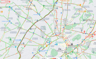Κίνηση στην άνοδο της Κηφισού όπως φαίνεται στον χάρτη της Google