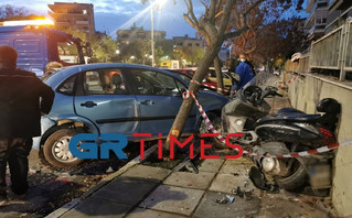 Θεσσαλονίκη: “Τρελή” πορεία λεωφορείου-Κατέληξε σε σταθμευμένα οχήματα