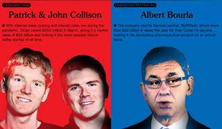 Patrick & John Collison και Albert Bourla από τη λίστα του Bloomberg Patrick & John Collison και Albert Bourla από τη λίστα του Bloomberg