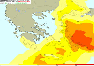 Χάρτης με την επικινδυνότητα των βροχοπτώσεων